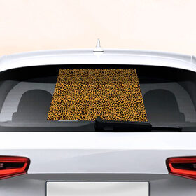 Наклейка на авто - для заднего стекла с принтом Леопард (Leopard) в Екатеринбурге, ПВХ | Точные размеры наклейки зависят от выбранного изображения (ширина не больше 75 мм, высота не больше 45 мм) | Тематика изображения на принте: jaguar | leopard | ocelot | predator | гепард | дикая кошка | животное | зверь | кот | леопард | леопардовые пятна | оцелот | хищная кошка | хищник | ягуар