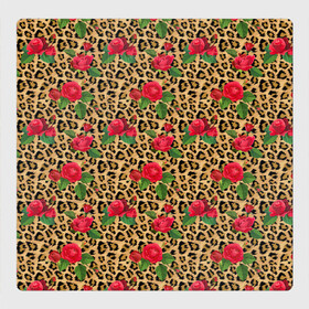 Магнитный плакат 3Х3 с принтом Шкура Леопарда в Цветах в Екатеринбурге, Полимерный материал с магнитным слоем | 9 деталей размером 9*9 см | Тематика изображения на принте: jaguar | leopard | ocelot | predator | гепард | дикая кошка | животное | зверь | кот | красота | леопард | леопардовые пятна | оцелот | розы | хищная кошка | хищник | цветник | цветы | ягуар