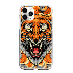 Чехол для iPhone 11 Pro матовый с принтом Символ года тигр в гневе в Екатеринбурге, Силикон |  | 2022 | большая кошка | животное | новый год | символ года | тигр | хищник