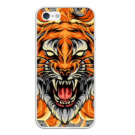 Чехол для iPhone 5/5S матовый с принтом Символ года тигр в гневе в Екатеринбурге, Силикон | Область печати: задняя сторона чехла, без боковых панелей | 2022 | большая кошка | животное | новый год | символ года | тигр | хищник