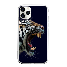 Чехол для iPhone 11 Pro Max матовый с принтом Оскал тигра | Большая кошка в Екатеринбурге, Силикон |  | 2022 | big teeth | fangs | grin | tiger | tigr | tigris | большая кошка | большие зубы | клыки | новый год | оскалиться | острые клыки | полосатая кошка | скалить | скалить зубы | тигр