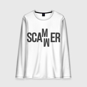 Мужской лонгслив 3D с принтом Scammer ( Скамер ) в Екатеринбурге, 100% полиэстер | длинные рукава, круглый вырез горловины, полуприлегающий силуэт | scam | scamm | scammer | скам | скам мамонта | скамер