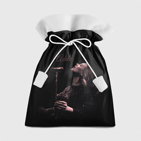 Подарочный 3D мешок с принтом Песнь Адель в Екатеринбурге, 100% полиэстер | Размер: 29*39 см | девушка | имя | микрофон | певица | песня