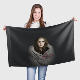 Флаг 3D с принтом Фото Адель в Екатеринбурге, 100% полиэстер | плотность ткани — 95 г/м2, размер — 67 х 109 см. Принт наносится с одной стороны | девушка | имя | певица | свитер | фото