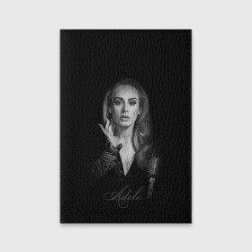 Обложка для паспорта матовая кожа с принтом Adele Icon в Екатеринбурге, натуральная матовая кожа | размер 19,3 х 13,7 см; прозрачные пластиковые крепления | девушка | имя | микрофон | певица | фото