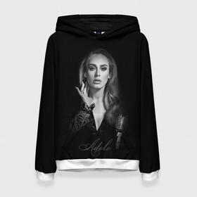 Женская толстовка 3D с принтом Adele Icon в Екатеринбурге, 100% полиэстер  | двухслойный капюшон со шнурком для регулировки, мягкие манжеты на рукавах и по низу толстовки, спереди карман-кенгуру с мягким внутренним слоем. | девушка | имя | микрофон | певица | фото