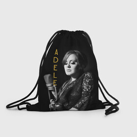 Рюкзак-мешок 3D с принтом Певица Adele в Екатеринбурге, 100% полиэстер | плотность ткани — 200 г/м2, размер — 35 х 45 см; лямки — толстые шнурки, застежка на шнуровке, без карманов и подкладки | девушка | имя | микрофон | надпись | певица