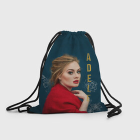 Рюкзак-мешок 3D с принтом Portrait Adele в Екатеринбурге, 100% полиэстер | плотность ткани — 200 г/м2, размер — 35 х 45 см; лямки — толстые шнурки, застежка на шнуровке, без карманов и подкладки | Тематика изображения на принте: имя | лицо | надпись | певица | портрет