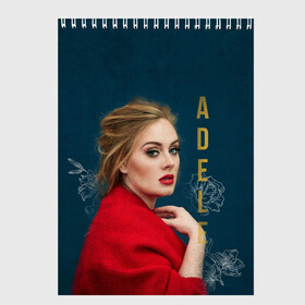Скетчбук с принтом Portrait Adele в Екатеринбурге, 100% бумага
 | 48 листов, плотность листов — 100 г/м2, плотность картонной обложки — 250 г/м2. Листы скреплены сверху удобной пружинной спиралью | Тематика изображения на принте: имя | лицо | надпись | певица | портрет