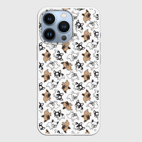 Чехол для iPhone 13 Pro с принтом Бульдожики в Екатеринбурге,  |  | animal | bulldog | dog | french bulldog | french bulldog p | pit bull | бойцовская собака | бульдог | год собаки | друг человека | животное | зверь | кинолог | пёс | питбуль | собака французский бульдог | собаковод