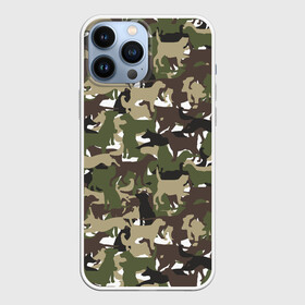 Чехол для iPhone 13 Pro Max с принтом Камуфляж из Собак (Camouflage) в Екатеринбурге,  |  | animal | camouflage | dog | military camouflage | барбос | бобик | военный камуфляж | год собаки | друг человека | животное | зверь | ищейка | камуфляж | кинолог | кость | лайка | милитари | охотничий камуфляж | пёс