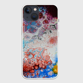 Чехол для iPhone 13 с принтом ЦветоТрэш в Екатеринбурге,  |  | абстракция | молодежный | пестрый | цветной | яркий