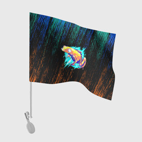 Флаг для автомобиля с принтом Жаба цветная абстрактная в Екатеринбурге, 100% полиэстер | Размер: 30*21 см | болото | жабы | ква | лягушка | неон