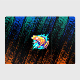 Магнитный плакат 3Х2 с принтом Жаба цветная абстрактная в Екатеринбурге, Полимерный материал с магнитным слоем | 6 деталей размером 9*9 см | Тематика изображения на принте: болото | жабы | ква | лягушка | неон