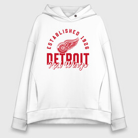 Женское худи Oversize хлопок с принтом Detroit Red Wings | Детройт Ред Вингз в Екатеринбурге, френч-терри — 70% хлопок, 30% полиэстер. Мягкий теплый начес внутри —100% хлопок | боковые карманы, эластичные манжеты и нижняя кромка, капюшон на магнитной кнопке | detroit | hockey | ice | nhl | red | sport | team | wings | winter | вингз | детройт | красные | крылья | лед | нхл | ред | спорт | хоккеей | шайбу