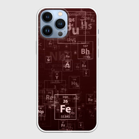 Чехол для iPhone 13 Pro Max с принтом Fe   Таблица Менделеева в Екатеринбурге,  |  | fe | для студентов | для физиков | для химиков | железо | наука | таблица менделеева | ученым | физика | химия | элемент