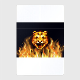 Магнитный плакат 2Х3 с принтом Тигр В Пламени в Екатеринбурге, Полимерный материал с магнитным слоем | 6 деталей размером 9*9 см | Тематика изображения на принте: зверь | огненный тигр | огонь | пламя | рисунок | тигр | хищник