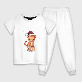 Детская пижама хлопок с принтом ТИГРЁНОК 22 в Екатеринбурге, 100% хлопок |  брюки и футболка прямого кроя, без карманов, на брюках мягкая резинка на поясе и по низу штанин
 | девушкам | детям | новый год | подарок | праздник | тигр | тигренок