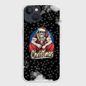 Чехол для iPhone 13 с принтом Merry Christmas Santa с пистолетом. в Екатеринбурге,  |  | 2022 | happy new year | merry christmas | santa | год тигра | зима близко | нг | новогодний | новый год | новый год 2022 | рождество | символ 2022 года | следы от пуль | снежинки