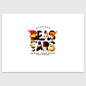 Поздравительная открытка с принтом Логотип Beastars в Екатеринбурге, 100% бумага | плотность бумаги 280 г/м2, матовая, на обратной стороне линовка и место для марки
 | Тематика изображения на принте: anime | beastars | legosi | manga | regoshi | wolf | аниме | бастерс | беастарс | биастарс | бистар | брови | волк | выдающиеся звери | дегоси | животные | киби | кью | легом | легоси | легоши | мальчикволк | манга