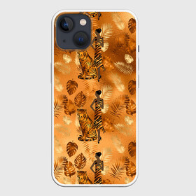 Чехол для iPhone 13 с принтом Дама с тигром в Екатеринбурге,  |  | 2022 | год тигра | новый год | новый год 2022 | символ года | тигр | тигренок | тигрица | тигры