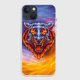 Чехол для iPhone 13 с принтом Тигр в водно-огненной стихии в Екатеринбурге,  |  | вода | огонь | символ года | стихия | тигр | хищник
