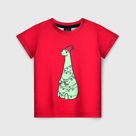 Детская футболка 3D с принтом ДИНОЗАВРИК  2022 в Екатеринбурге, 100% гипоаллергенный полиэфир | прямой крой, круглый вырез горловины, длина до линии бедер, чуть спущенное плечо, ткань немного тянется | 2021 | 2022 | динозаврик | динозаврики | динозавры | для друга | для подруги | дракон | дракончик | монст | монстры | новый год | подарок | рекомендации