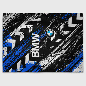 Плед 3D с принтом BMW следы от шин. в Екатеринбурге, 100% полиэстер | закругленные углы, все края обработаны. Ткань не мнется и не растягивается | Тематика изображения на принте: bmw | bmw performance | m | motorsport | performance | бмв | моторспорт | следы о  шин