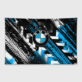 Флаг-баннер с принтом Следы от шин BMW в Екатеринбурге, 100% полиэстер | размер 67 х 109 см, плотность ткани — 95 г/м2; по краям флага есть четыре люверса для крепления | bmw | bmw performance | m | motorsport | performance | бмв | моторспорт