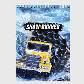 Скетчбук с принтом SNOWRUNNER ART СНОУРАННЕР АРТ в Екатеринбурге, 100% бумага
 | 48 листов, плотность листов — 100 г/м2, плотность картонной обложки — 250 г/м2. Листы скреплены сверху удобной пружинной спиралью | game | snow runner | snowrunner | winter | грузовик | дальнобойщик | зима | игра | лес | симулятор | снег | сноу раннер | сноураннер