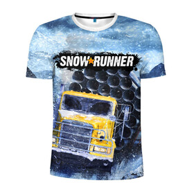 Мужская футболка 3D спортивная с принтом SNOWRUNNER ART СНОУРАННЕР АРТ в Екатеринбурге, 100% полиэстер с улучшенными характеристиками | приталенный силуэт, круглая горловина, широкие плечи, сужается к линии бедра | Тематика изображения на принте: game | snow runner | snowrunner | winter | грузовик | дальнобойщик | зима | игра | лес | симулятор | снег | сноу раннер | сноураннер