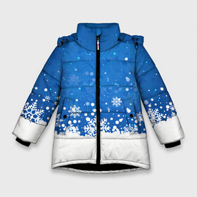 Зимняя куртка для девочек 3D с принтом [Снежинки]   С Новым Годом в Екатеринбурге, ткань верха — 100% полиэстер; подклад — 100% полиэстер, утеплитель — 100% полиэстер. | длина ниже бедра, удлиненная спинка, воротник стойка и отстегивающийся капюшон. Есть боковые карманы с листочкой на кнопках, утяжки по низу изделия и внутренний карман на молнии. 

Предусмотрены светоотражающий принт на спинке, радужный светоотражающий элемент на пуллере молнии и на резинке для утяжки. | 2022 | happy new year | merry christmas | год тигра | зима близко | нг | новогодний | новогодний тигр | новый год | новый год 2022 | рождество | символ 2022 года | снег | снежинки