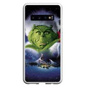 Чехол для Samsung Galaxy S10 с принтом Гринч The Grinch в Екатеринбурге, Силикон | Область печати: задняя сторона чехла, без боковых панелей | grinch | гринч | дед мороз | джим керри | елка | кино | новый год | рождество | санта | снег | снежинка