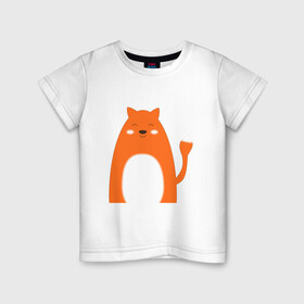 Детская футболка хлопок с принтом Овальная лисица в Екатеринбурге, 100% хлопок | круглый вырез горловины, полуприлегающий силуэт, длина до линии бедер | животное | животные | звери | зверь | лес | лесная | лесное | лис | лиса | лисица | питомец | пушистая | пыжий | рыжая
