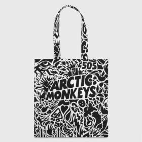 Шоппер 3D с принтом Arctic monkeys Pattern в Екатеринбурге, 100% полиэстер | Плотность: 200 г/м2; Размер: 34×35 см; Высота лямок: 30 см | alternative | arctic monkeys | metall | music | rock | альтернатива | арктик монкейс | арктические обезьяны | металл | музыка | рок