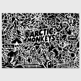 Поздравительная открытка с принтом Arctic monkeys Pattern в Екатеринбурге, 100% бумага | плотность бумаги 280 г/м2, матовая, на обратной стороне линовка и место для марки
 | Тематика изображения на принте: alternative | arctic monkeys | metall | music | rock | альтернатива | арктик монкейс | арктические обезьяны | металл | музыка | рок