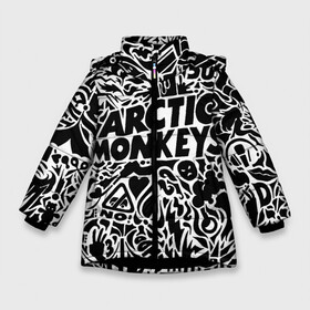 Зимняя куртка для девочек 3D с принтом Arctic monkeys Pattern в Екатеринбурге, ткань верха — 100% полиэстер; подклад — 100% полиэстер, утеплитель — 100% полиэстер. | длина ниже бедра, удлиненная спинка, воротник стойка и отстегивающийся капюшон. Есть боковые карманы с листочкой на кнопках, утяжки по низу изделия и внутренний карман на молнии. 

Предусмотрены светоотражающий принт на спинке, радужный светоотражающий элемент на пуллере молнии и на резинке для утяжки. | alternative | arctic monkeys | metall | music | rock | альтернатива | арктик монкейс | арктические обезьяны | металл | музыка | рок