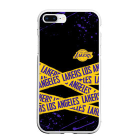 Чехол для iPhone 7Plus/8 Plus матовый с принтом LAKERS LOGO БРЫЗГИ КРАСОК в Екатеринбурге, Силикон | Область печати: задняя сторона чехла, без боковых панелей | america | basketball | kobe bryant | la | la lakers | lakers | lines | los angeles lakers | nba | usa | баскетбол | брызги | брызги красок | кобе брайант | краски | линии | лос анджелес лейкерс | нба | полосы | сша