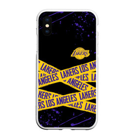 Чехол для iPhone XS Max матовый с принтом LAKERS LOGO БРЫЗГИ КРАСОК в Екатеринбурге, Силикон | Область печати: задняя сторона чехла, без боковых панелей | america | basketball | kobe bryant | la | la lakers | lakers | lines | los angeles lakers | nba | usa | баскетбол | брызги | брызги красок | кобе брайант | краски | линии | лос анджелес лейкерс | нба | полосы | сша