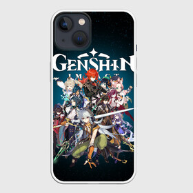 Чехол для iPhone 13 с принтом GENSHIN IMPACT HEROES SPACE в Екатеринбурге,  |  | genshin impact | heroes genshi | альбедо | барбара | беннет | бэй доу | венти | гань юй | джинн | дилюк | диона | кли | кэ цин | кэйа | лиза | мона | нин гуан | ноэль | путешественник | рэйзор | сахароза | син цю | синь янь