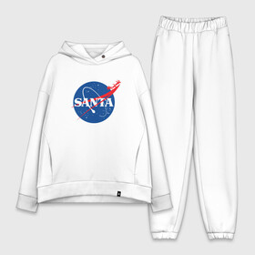 Женский костюм хлопок Oversize с принтом S A N T A (NASA) в Екатеринбурге,  |  | 2022 | bad | christmas | cold | hipster | ho | klaus | merry | nasa | new | santa | snow | space | winter | year | год | дед | зима | клаус | космос | мороз | наса | новый | рождество | санта | снег | хипстер | хо | холод