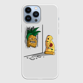 Чехол для iPhone 13 Pro Max с принтом HERES PINEAPPLE в Екатеринбурге,  |  | Тематика изображения на принте: here | is | johnny | mem | meme | memes | pineapple | pizza | shining | ананас | джонни | мем | мемы | пица | пицца | сияние | это