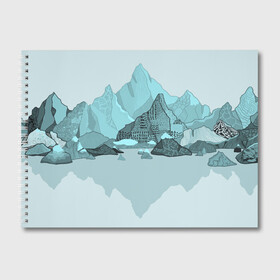 Альбом для рисования с принтом Голубой горный пейзаж с темно-серыми тенями в Екатеринбурге, 100% бумага
 | матовая бумага, плотность 200 мг. | голубые горы | горный | горный массив | горный пейзаж | горы | горы в снегу | для сноуборда | для туристов | заснеженные горы | зимние горы | зимний | лыжный | снежные горы | сноуборд