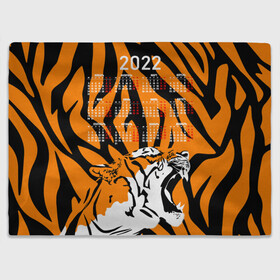 Плед 3D с принтом Тигровый камуфляж 2022 в Екатеринбурге, 100% полиэстер | закругленные углы, все края обработаны. Ткань не мнется и не растягивается | 2022 | aggressive | brindle color | fangs | in profile | new year | open mouth | predator | tiger | year of the tiger | агрессивный | в профиль | год тигра | календарь | клыки | новый год | открытая пасть | тигр | тигровый окрас | хищник