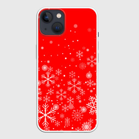 Чехол для iPhone 13 с принтом Летящие снежинки в Екатеринбурге,  |  | 2022 | happy new year | merry christmas | год тигра | зима близко | нг | новогодний | новогодний тигр | новый год | новый год 2022 | рождество | символ 2022 года | снежинки