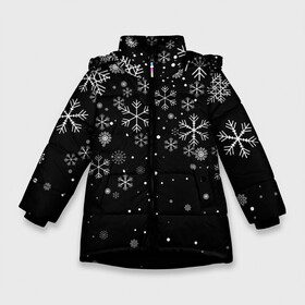 Зимняя куртка для девочек 3D с принтом [Снежинки] - С Новый год в Екатеринбурге, ткань верха — 100% полиэстер; подклад — 100% полиэстер, утеплитель — 100% полиэстер. | длина ниже бедра, удлиненная спинка, воротник стойка и отстегивающийся капюшон. Есть боковые карманы с листочкой на кнопках, утяжки по низу изделия и внутренний карман на молнии. 

Предусмотрены светоотражающий принт на спинке, радужный светоотражающий элемент на пуллере молнии и на резинке для утяжки. | Тематика изображения на принте: 2022 | dabbing | happy new year | merry christmas | santa dabbing | год тигра | зима близко | нг | новогодний | новогодний тигр | новогодняя символика | новый год | новый год 2022 | рождество | символ 2022 года | снег | снежинки | тигр
