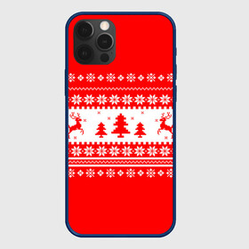 Чехол для iPhone 12 Pro Max с принтом КРАСНО-БЕЛЫЙ СВИТЕР С ОЛЕНЯМИ в Екатеринбурге, Силикон |  | 2020 | 2021 | 2022 | christmas | merry | белый | красный | леденец | нг | новогодний | новый год | олени | рождество | свитер | узоры