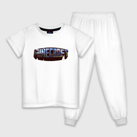 Детская пижама хлопок с принтом Minecraft Логотип в Екатеринбурге, 100% хлопок |  брюки и футболка прямого кроя, без карманов, на брюках мягкая резинка на поясе и по низу штанин
 | minecraft logo | крипер | майнкравт | майнкрафт | стив | хиробрин