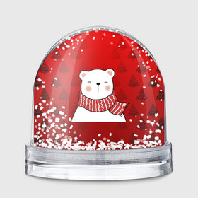 Игрушка Снежный шар с принтом МЕДВЕЖОНОК УМКА БЕЛЫЙ МИШКА в Екатеринбурге, Пластик | Изображение внутри шара печатается на глянцевой фотобумаге с двух сторон | 2021 | new year | деда мороза | друг | ёлка | ёлочка | к нам приходит | как у всех | клауса | костюм | красный | медведь | медвежонок | новогодний | новый год | праздник | рекомендации | рождество | санты | узор
