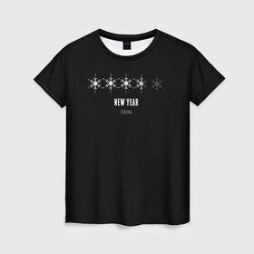 Женская футболка 3D с принтом NEW YEAR - LOADING в Екатеринбурге, 100% полиэфир ( синтетическое хлопкоподобное полотно) | прямой крой, круглый вырез горловины, длина до линии бедер | 2022 | bad | christmas | cold | hipster | ho | klaus | loading | merry | new | santa | snow | winter | year | год | дед | загрузка | зима | к | клаус | мороз | нам | новый | праздник | приходит | рождество | санта | снег | хипстер 